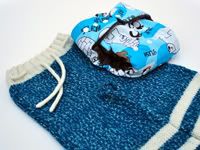 Knoodle Knits & Cow Patties Cloth Diapers<br>Matching Longies & Diaper Set
