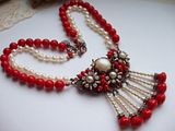 red rhinestone necklace jewelry jewellery mdmButiik vintage stiilis ehted Estonia Eesti