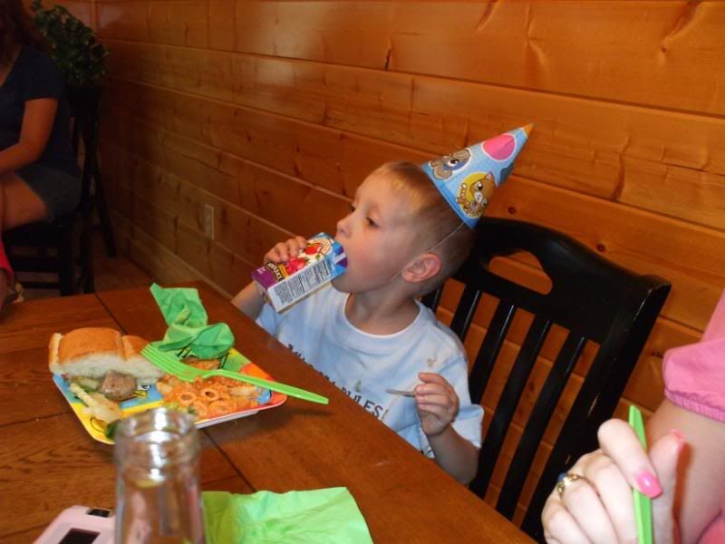 Malachi eating The Ziti