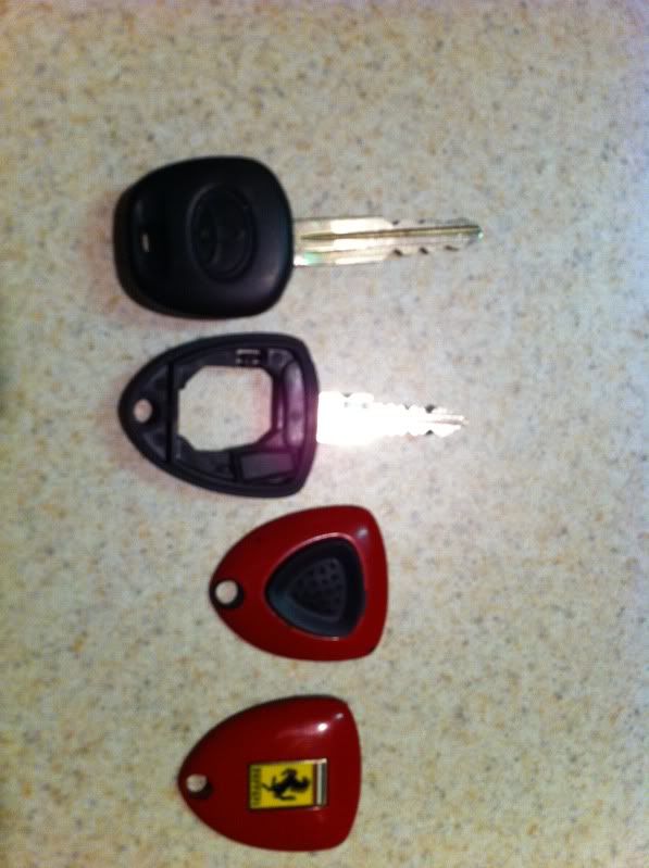 Ferrari key disasembled MR2 rubber removed on key