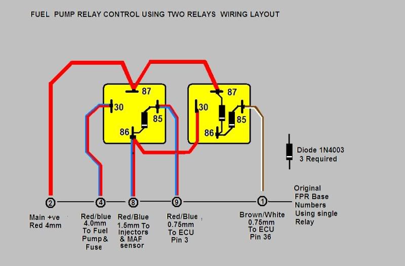 Fuel pump to twin relay conversion