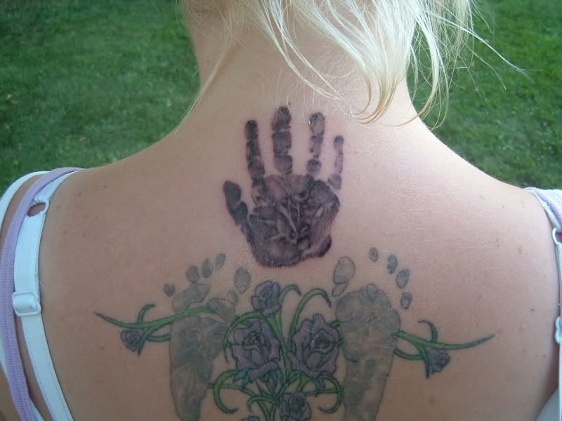 baby handprint tattoos. aby handprint tattoos.