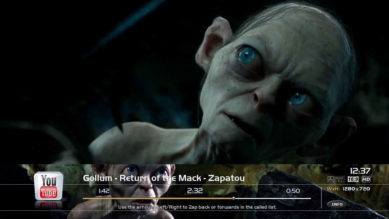 Gollum - DreamSkin HD: MyTube InfoBar