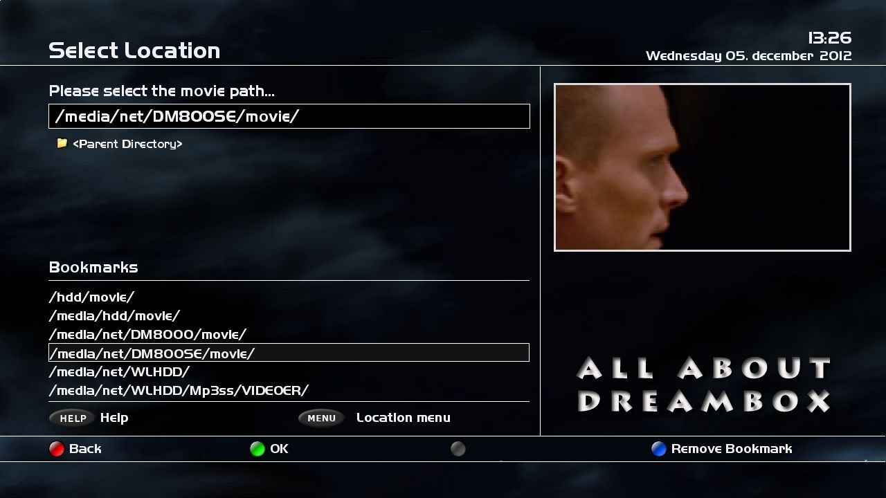 Dreambox plugin - Movie paths