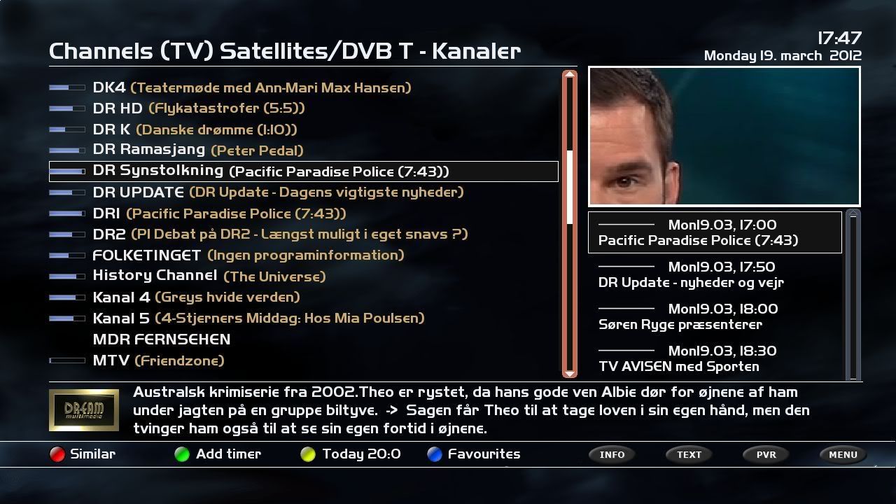 Vali's EPG an Channel selection