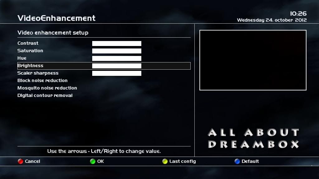 Dreambox plugin - Video Enhancement Setup