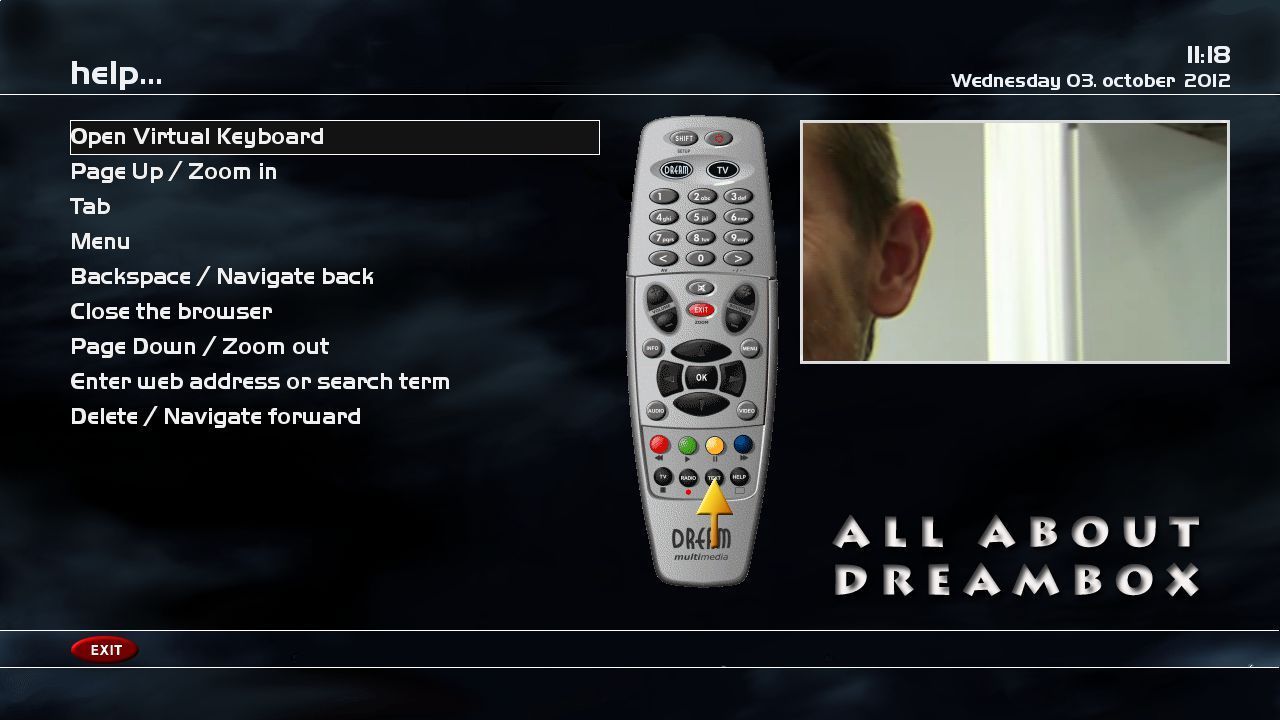 Dreambox plugin - Web Browser help