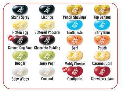 beanboozled jelly beans flavors. pack of these jelly beans.