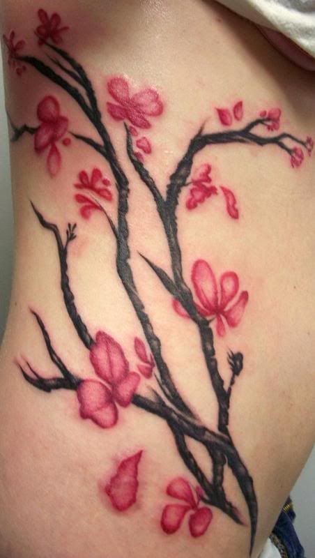 cherry tree branch tattoo. hot tattoo cherry tree lossom
