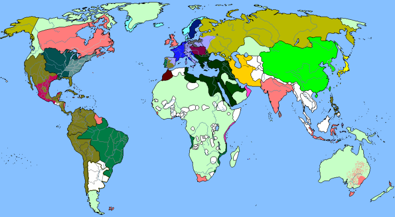 Map Of 1812 Europe. Map of the World as of late
