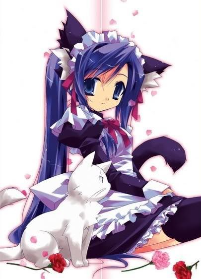 cute anime kitty girl. Cat Girl in Dress Pictures,