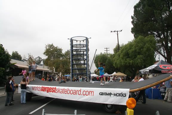 and the world's largest skateboard. The park is on Ojai Avenue, which is also the highway.