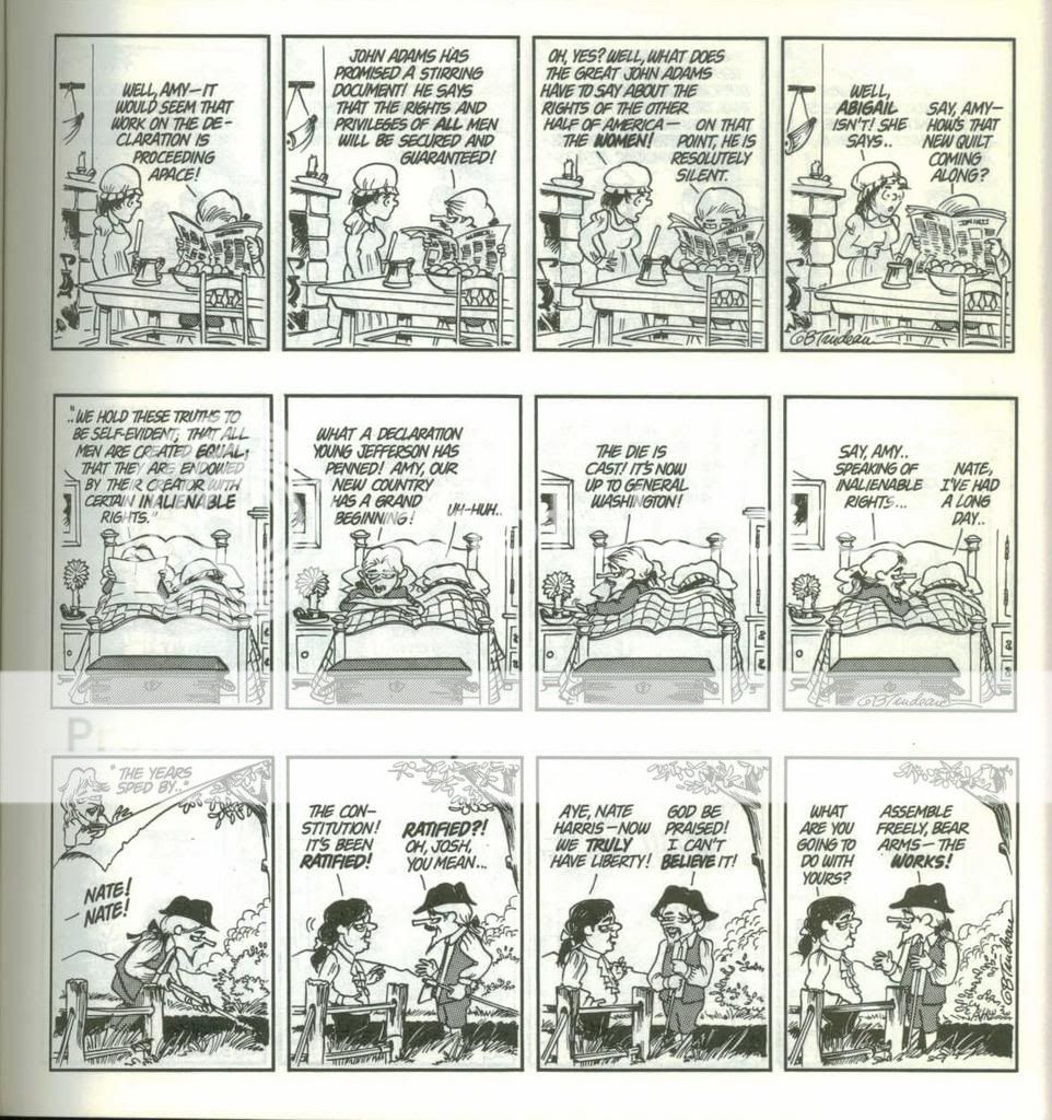 Comic strip of the declaration of independence