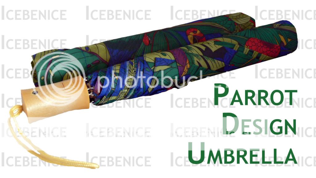 Umbrella with fabulous Jungle / Parrot design, Compact  