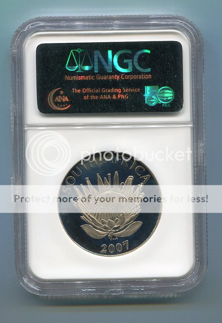 NGC SLABBED MS 65 UNC Nelson Mandela 2007 SILVER R1 NEW  