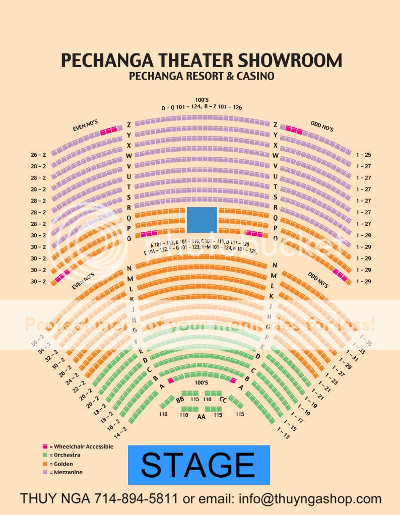 Pechanga Theater Seating Chart