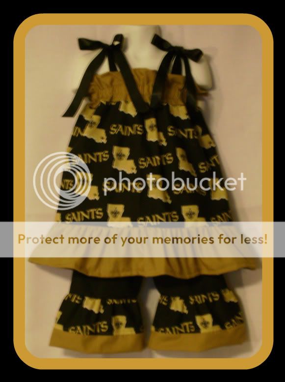 Made out of NFL NEW ORLEANS SAINTS Fabric and layered with Matching
