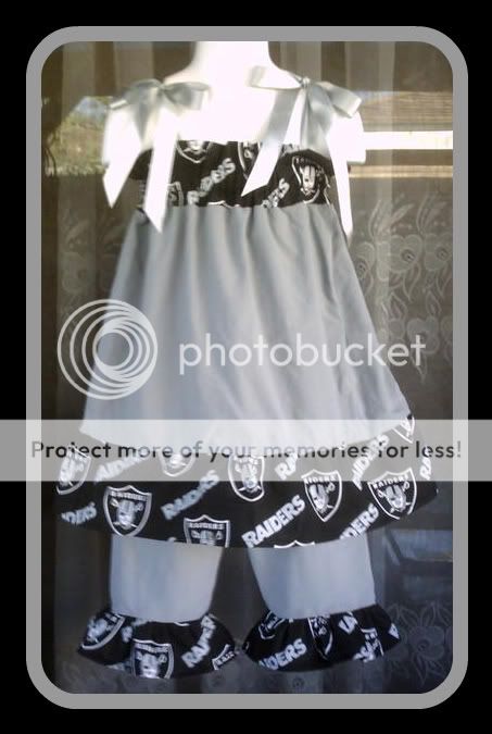 BOUTIQUE PILLOWCASE DRESS NFL OAKLAND RAIDERS 3T/4T  