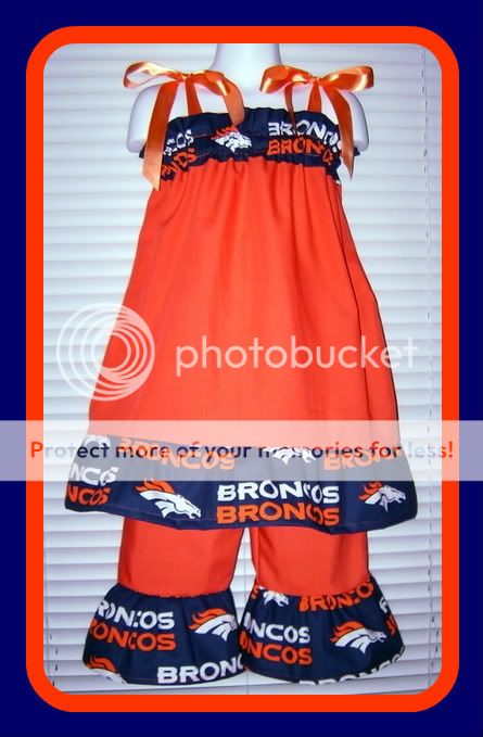 Made out of NFL Denver Broncos Fabric and layered with Matching Fabric 