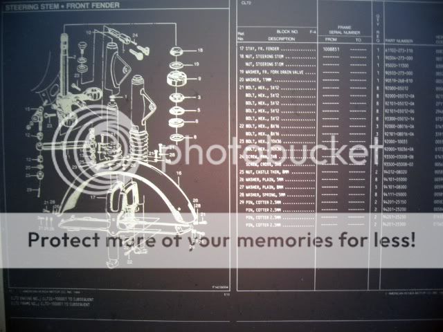 Honda CL72 250 1962   1965 Parts List Microfiche a800  