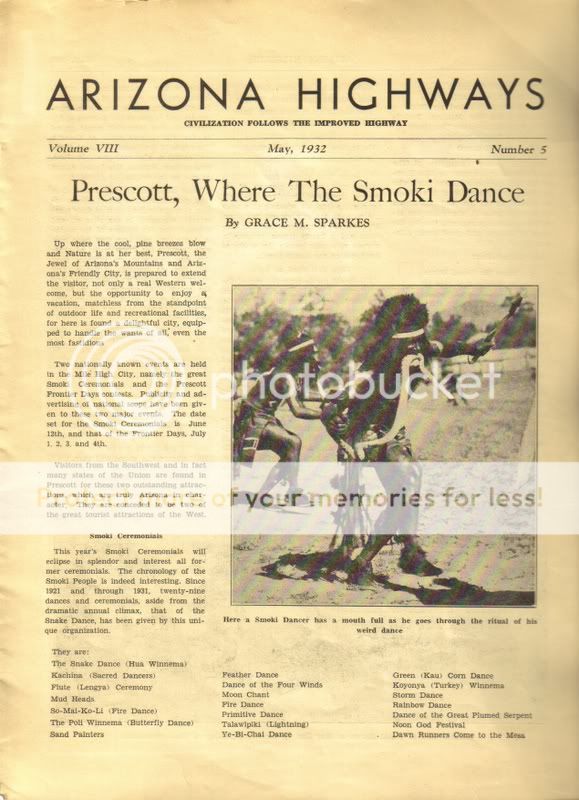 1932 MAY ARIZONA HIGHWAYS PRESCOTT SMOKI DANCE ARBORETUM  