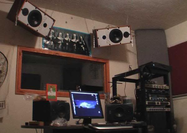 hanging studio monitors